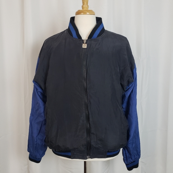 Givenchy Velvet and Silk Reversible Bomber Jacket with Colorblock and Embroidery - Picture 2 of 7